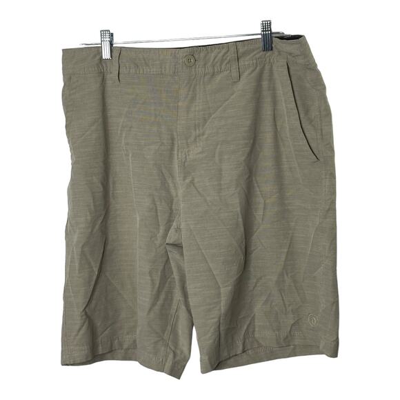 Hang Ten Tan Hybrid 11.5" Shorts Overcast Tan Men's 34 Drawstring & Pockets - Picture 1 of 8